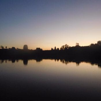 Sun is rising above Angkor
